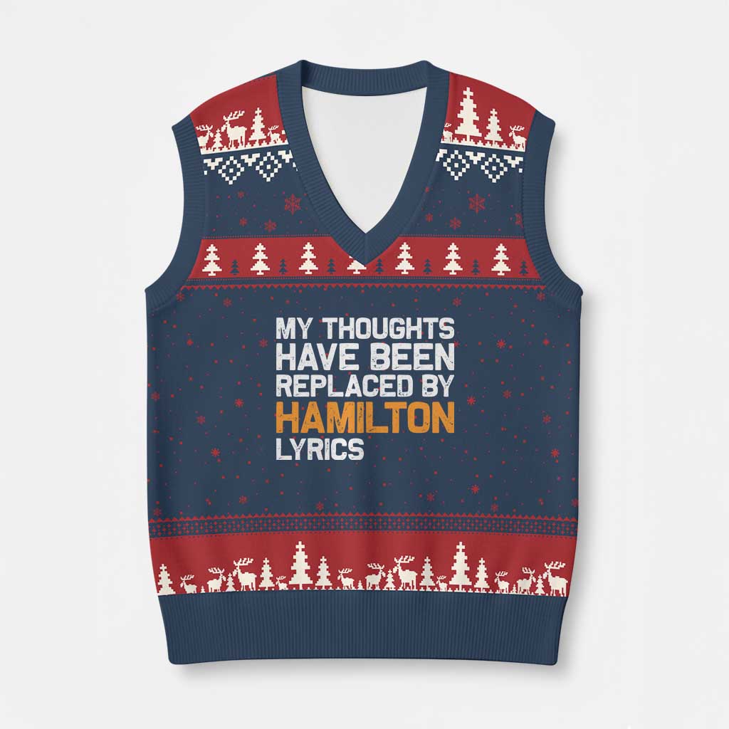 Alexander Hamilton V-Neck Knit Sweater Vest American Musical Gift - Wonder Print Shop