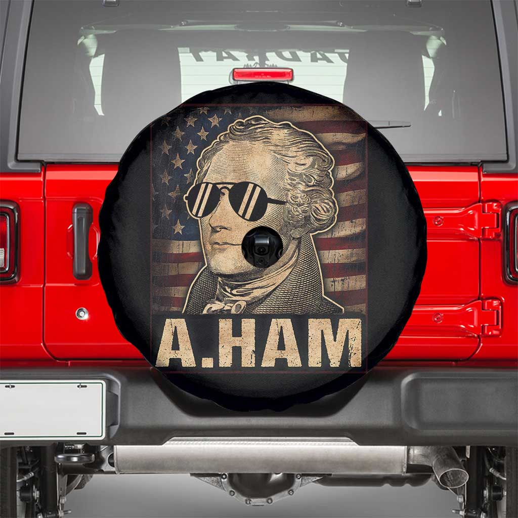 Alexander Hamilton Spare Tire Cover Vintage American Flag - Wonder Print Shop