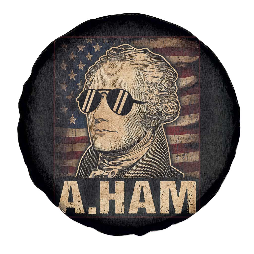 Alexander Hamilton Spare Tire Cover Vintage American Flag - Wonder Print Shop