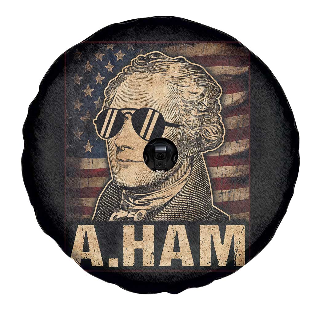 Alexander Hamilton Spare Tire Cover Vintage American Flag - Wonder Print Shop