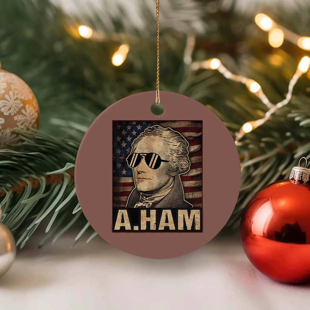 Alexander Hamilton Ceramic Ornament Vintage American Flag - Wonder Print Shop