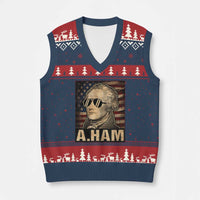 Alexander Hamilton V-Neck Knit Sweater Vest Vintage American Flag - Wonder Print Shop