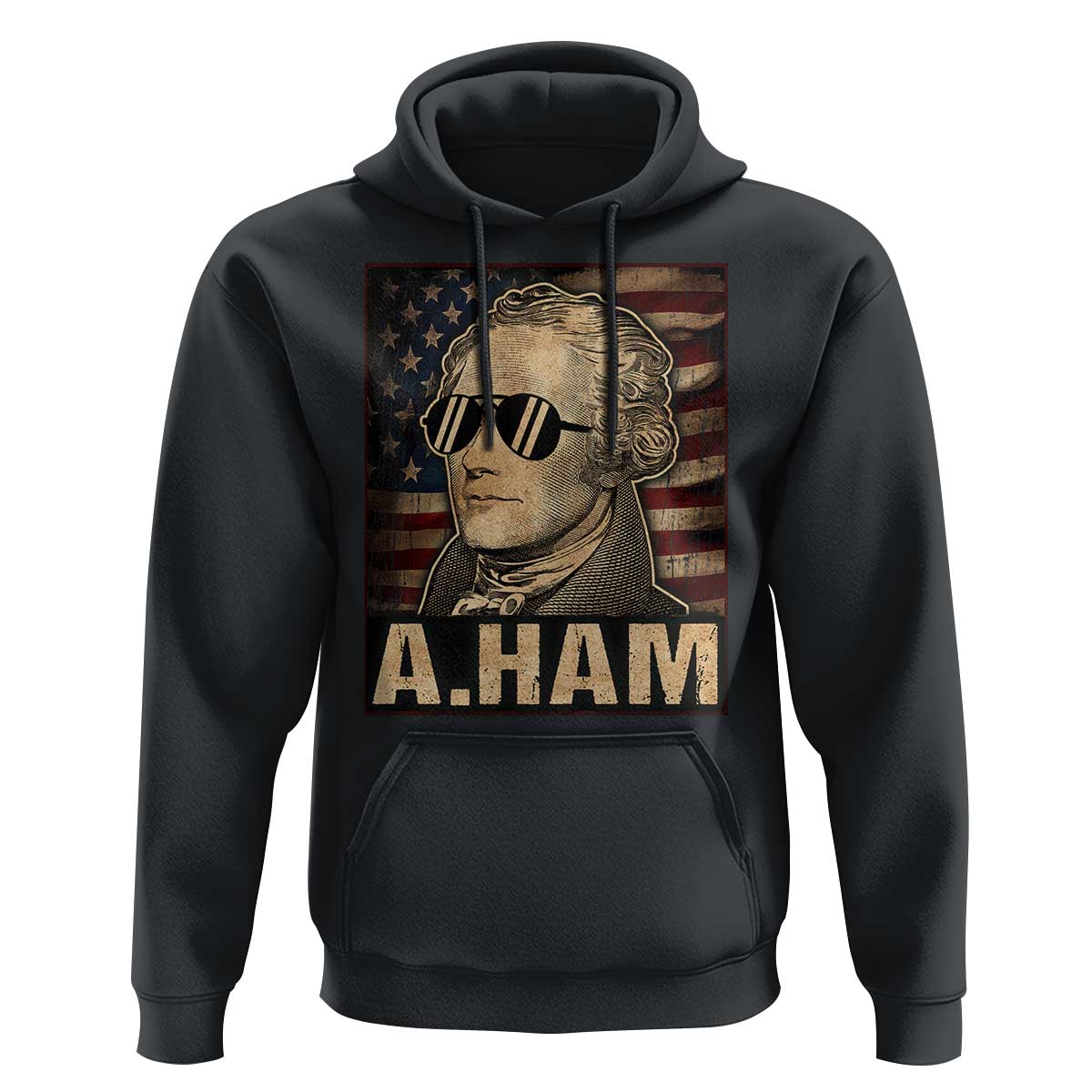 Alexander Hamilton Hoodie Vintage American Flag - Wonder Print Shop