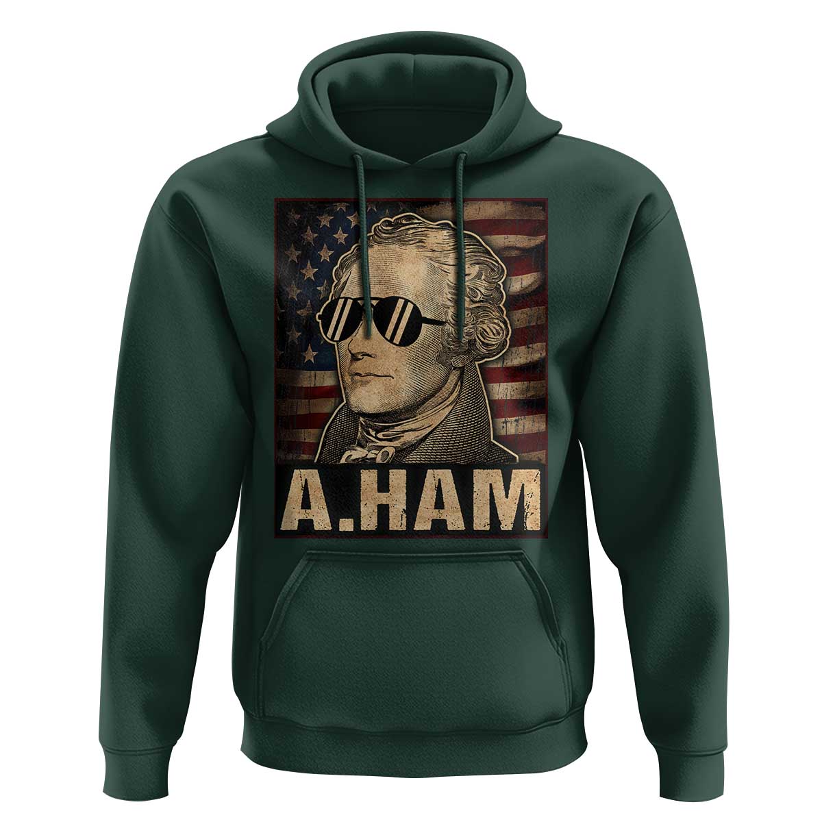 Alexander Hamilton Hoodie Vintage American Flag - Wonder Print Shop