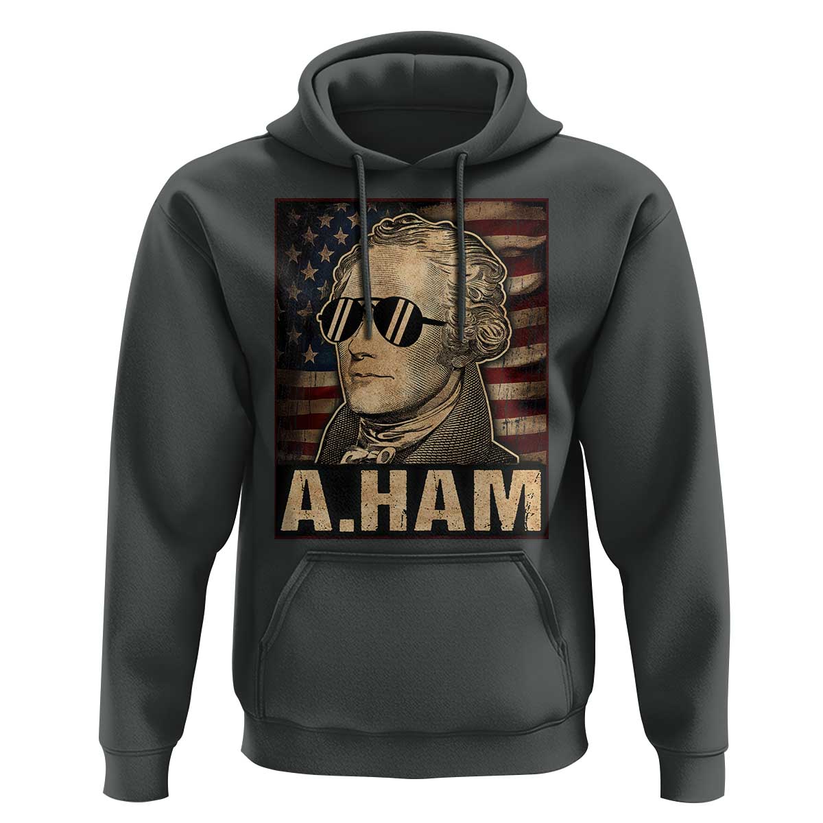 Alexander Hamilton Hoodie Vintage American Flag - Wonder Print Shop