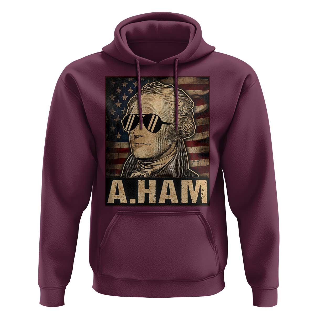 Alexander Hamilton Hoodie Vintage American Flag - Wonder Print Shop