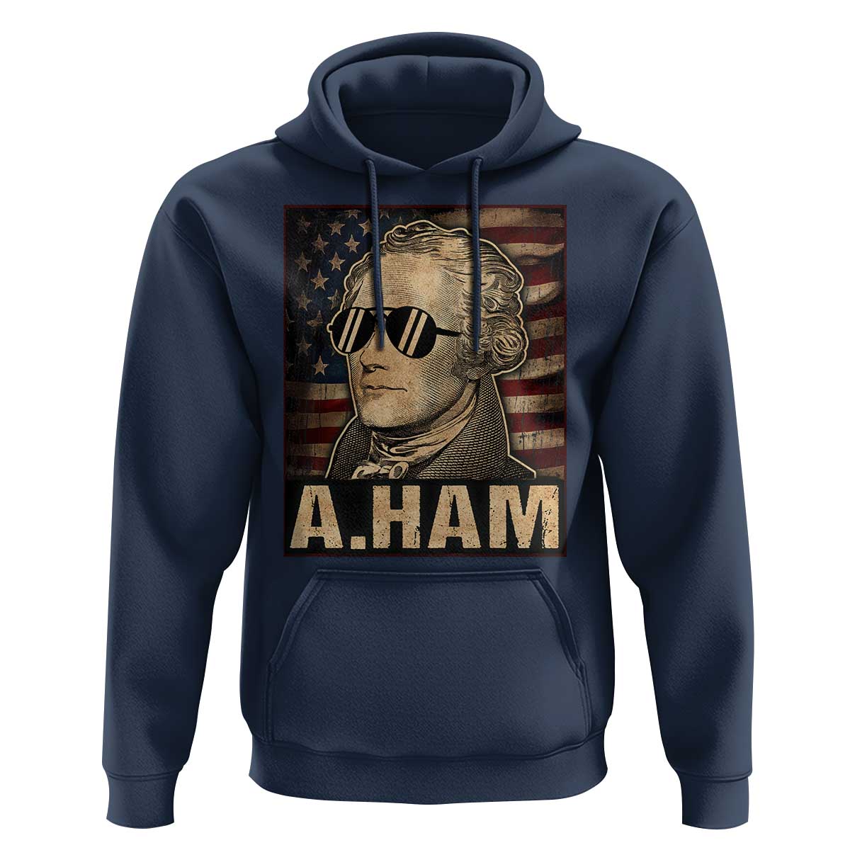 Alexander Hamilton Hoodie Vintage American Flag - Wonder Print Shop