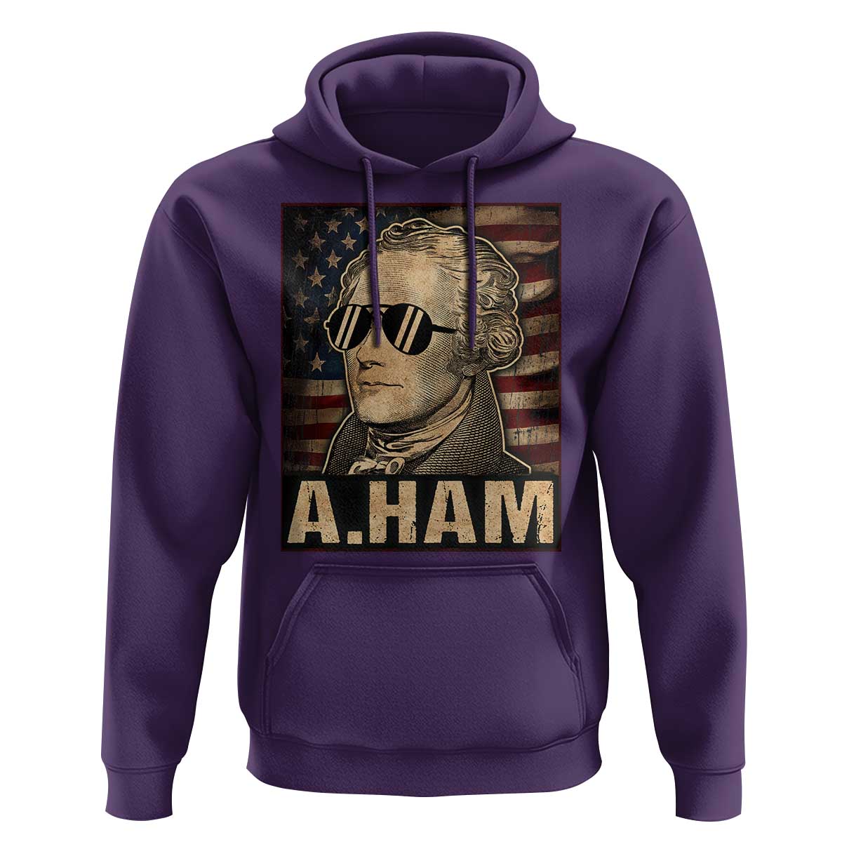 Alexander Hamilton Hoodie Vintage American Flag - Wonder Print Shop
