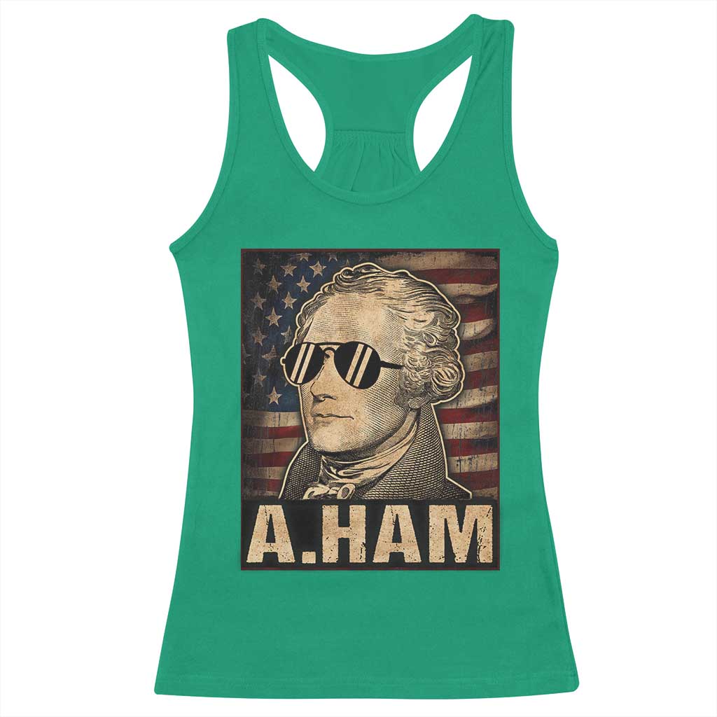 Alexander Hamilton Racerback Tank Top Vintage American Flag - Wonder Print Shop