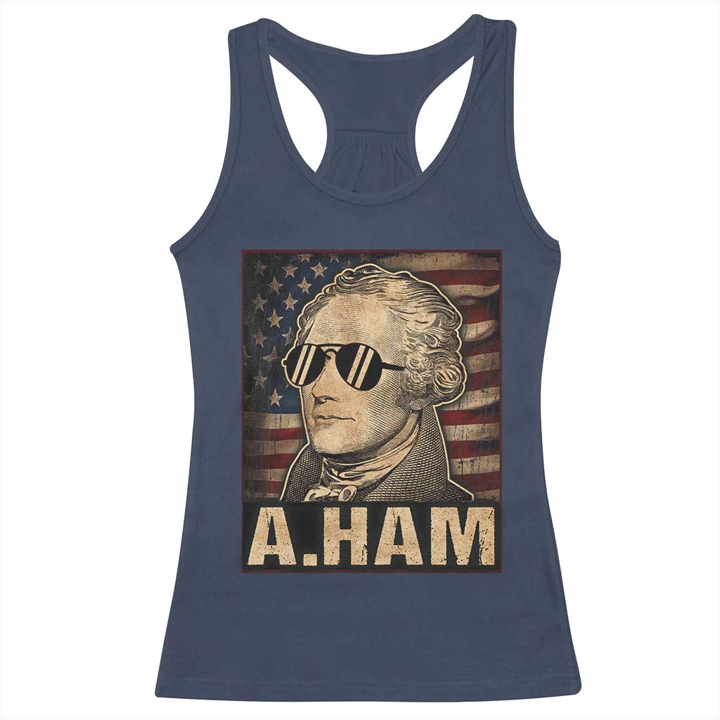 Alexander Hamilton Racerback Tank Top Vintage American Flag - Wonder Print Shop