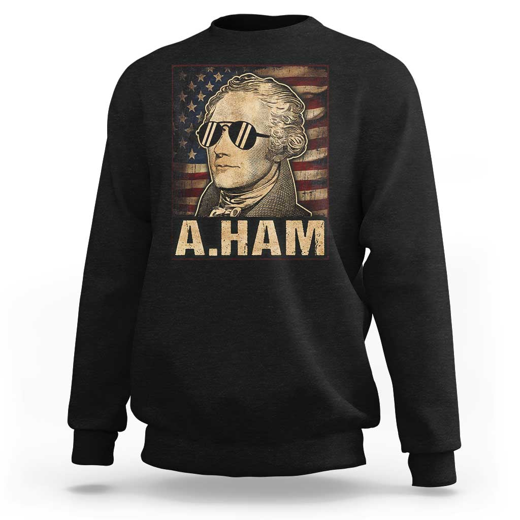 Alexander Hamilton Sweatshirt Vintage American Flag - Wonder Print Shop