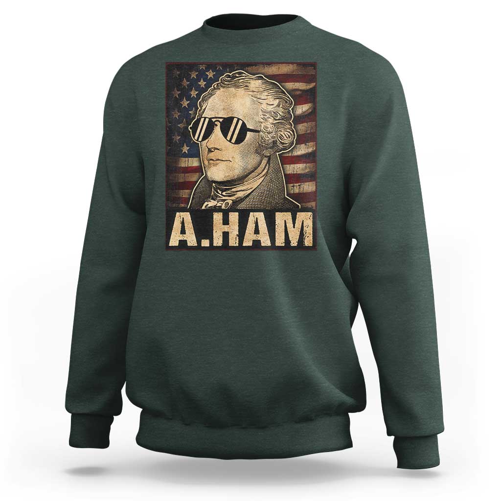 Alexander Hamilton Sweatshirt Vintage American Flag - Wonder Print Shop