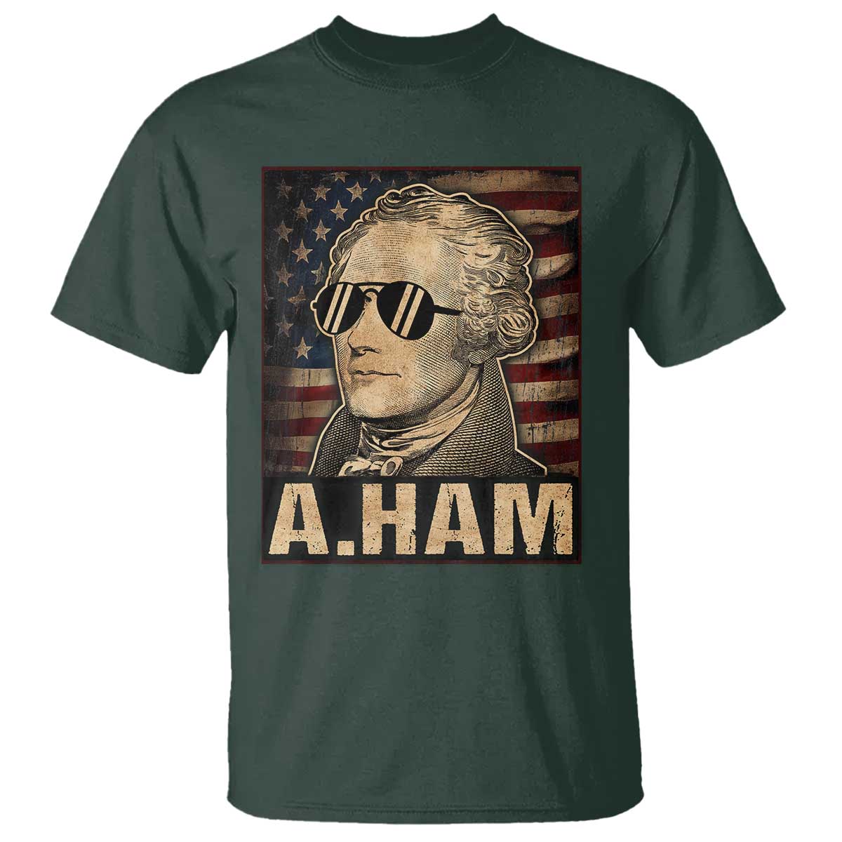 Alexander Hamilton T Shirt Vintage American Flag - Wonder Print Shop