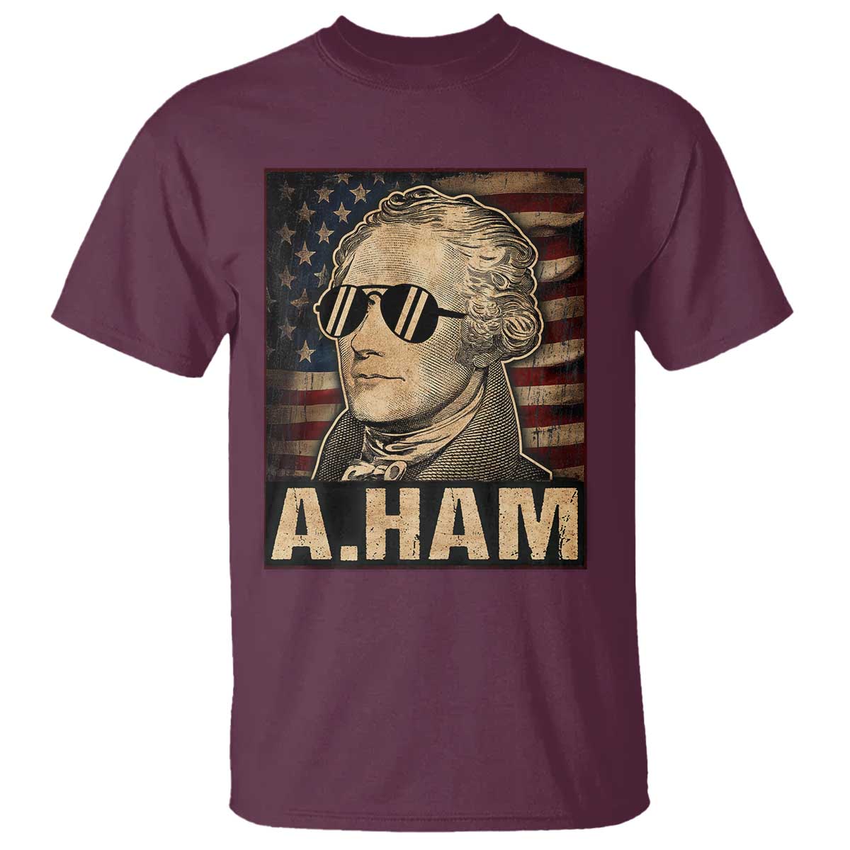 Alexander Hamilton T Shirt Vintage American Flag - Wonder Print Shop