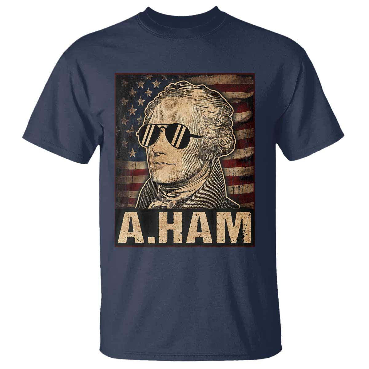 Alexander Hamilton T Shirt Vintage American Flag - Wonder Print Shop