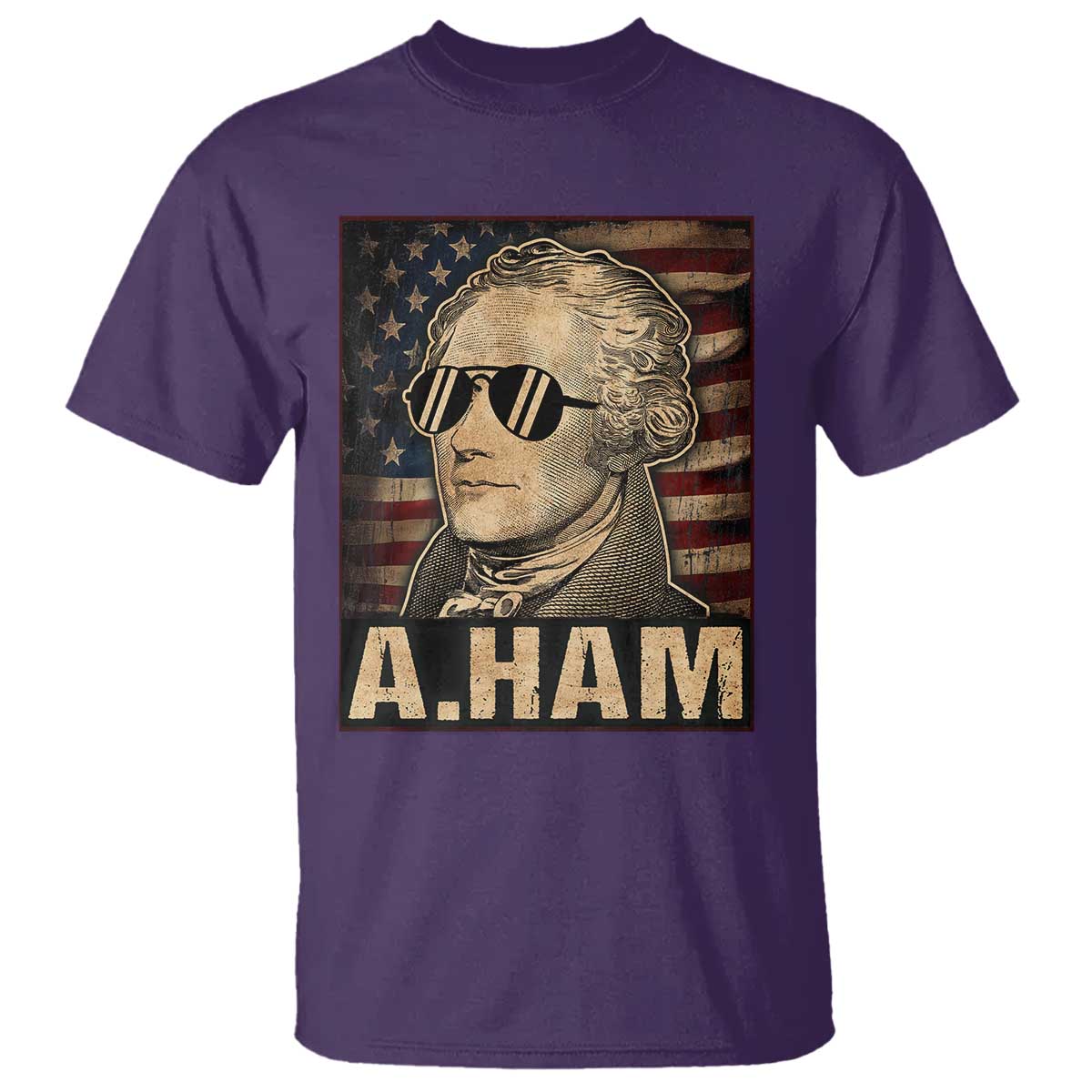 Alexander Hamilton T Shirt Vintage American Flag - Wonder Print Shop