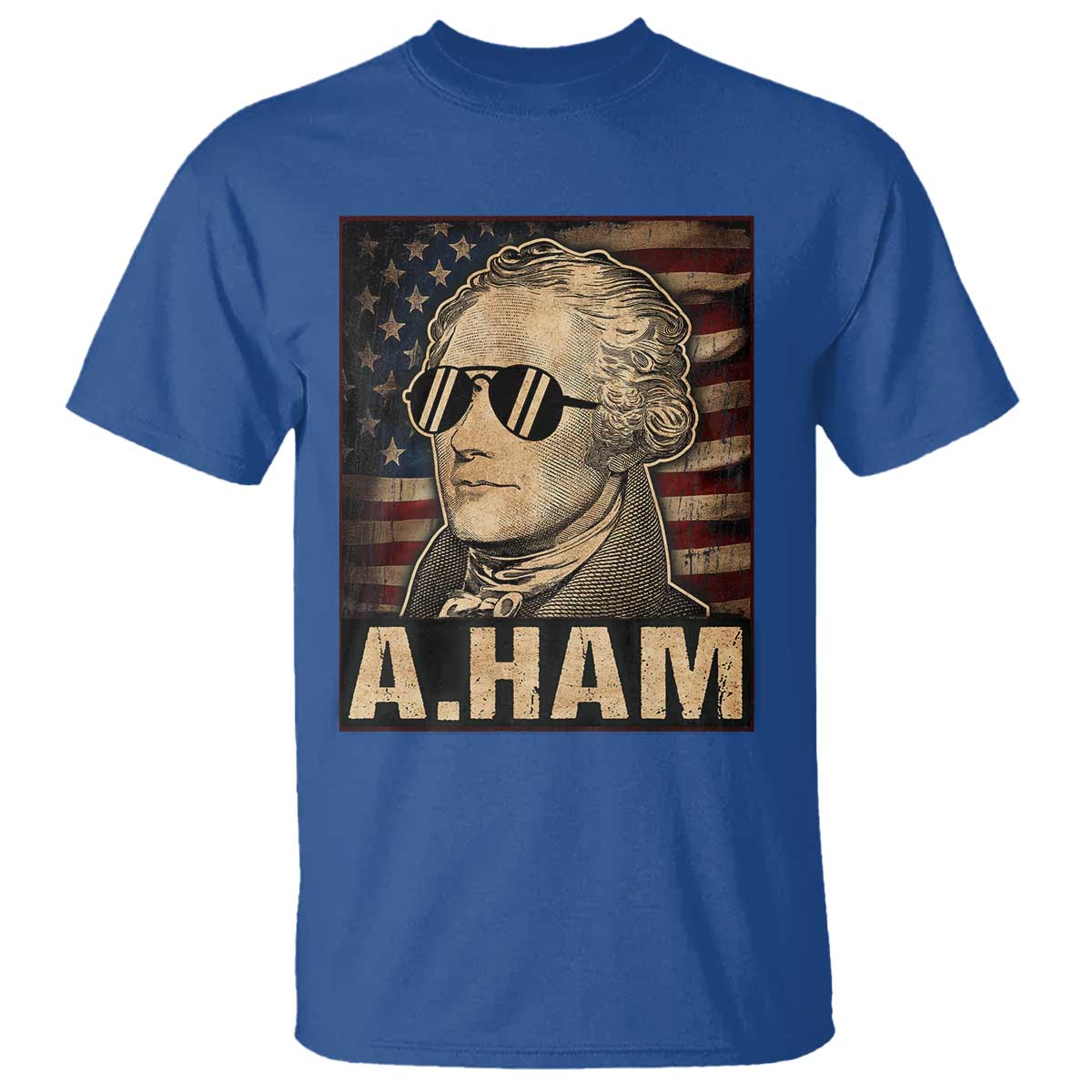 Alexander Hamilton T Shirt Vintage American Flag - Wonder Print Shop