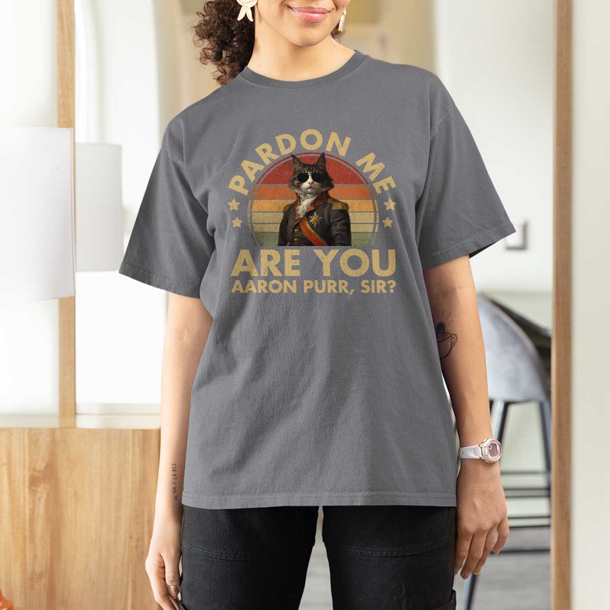 Alexander Hamilton Cat T Shirt For Women Funny Gifts For Fans Cat Lovers - Wonder Print Shop