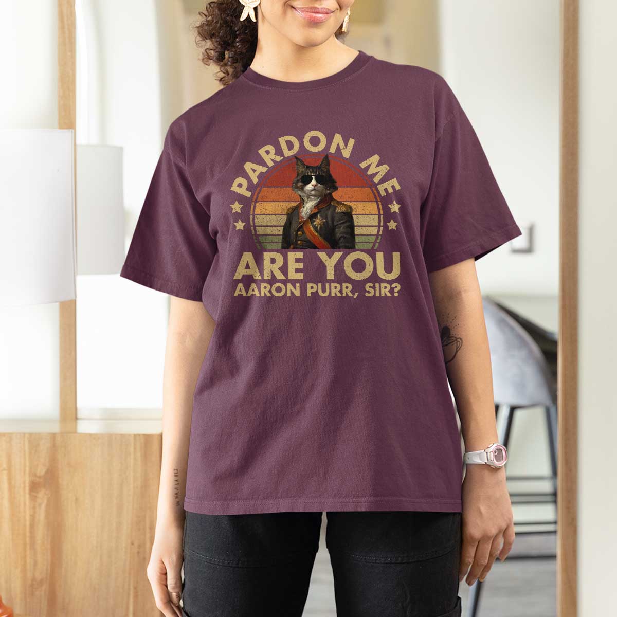 Alexander Hamilton Cat T Shirt For Women Funny Gifts For Fans Cat Lovers - Wonder Print Shop