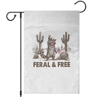 Feral & Free Raccoon Garden Flag Funny 4th of July Cowboy Meme Retro Independence Day - Wonder Print Shop