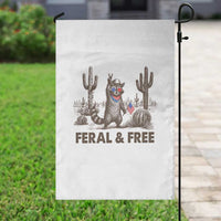 Feral & Free Raccoon Garden Flag Funny 4th of July Cowboy Meme Retro Independence Day - Wonder Print Shop