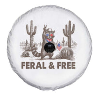 Feral & Free Raccoon Spare Tire Cover Funny 4th of July Cowboy Meme Retro Independence Day - Wonder Print Shop