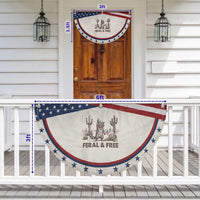 Feral & Free Raccoon Patriotic Fan Flag Funny 4th of July Cowboy Meme Retro Independence Day