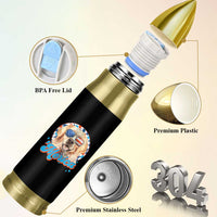 Funny Golden Retriever Merica Bullet Tumbler 4th of July Dog Mom Dad Patriotic USA Retro 90s - Wonder Print Shop