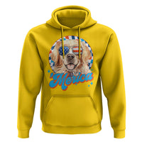 Funny Golden Retriever Merica Hoodie 4th of July Dog Mom Dad Patriotic USA Retro 90s - Wonder Print Shop