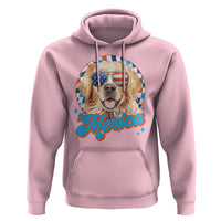 Funny Golden Retriever Merica Hoodie 4th of July Dog Mom Dad Patriotic USA Retro 90s - Wonder Print Shop