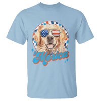 Funny Golden Retriever Merica T Shirt 4th of July Dog Mom Dad Patriotic USA Retro 90s - Wonder Print Shop