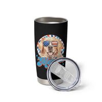 Funny Golden Retriever Merica Tumbler Cup 4th of July Dog Mom Dad Patriotic USA Retro 90s - Wonder Print Shop