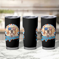 Funny Golden Retriever Merica Tumbler Cup 4th of July Dog Mom Dad Patriotic USA Retro 90s - Wonder Print Shop