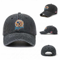Funny Golden Retriever Merica Washed Cotton Baseball Cap 4th of July Dog Mom Dad Patriotic USA Retro 90s