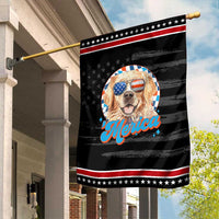 Funny Golden Retriever Merica Garden Flag 4th of July Dog Mom Dad Patriotic USA Retro 90s