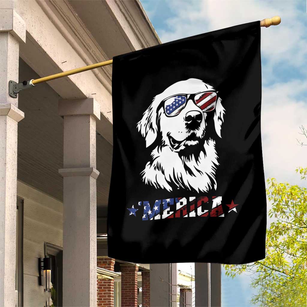 Merica Golden Retriever Garden Flag 4th of July Dog Patriotic Dog Mom - Wonder Print Shop