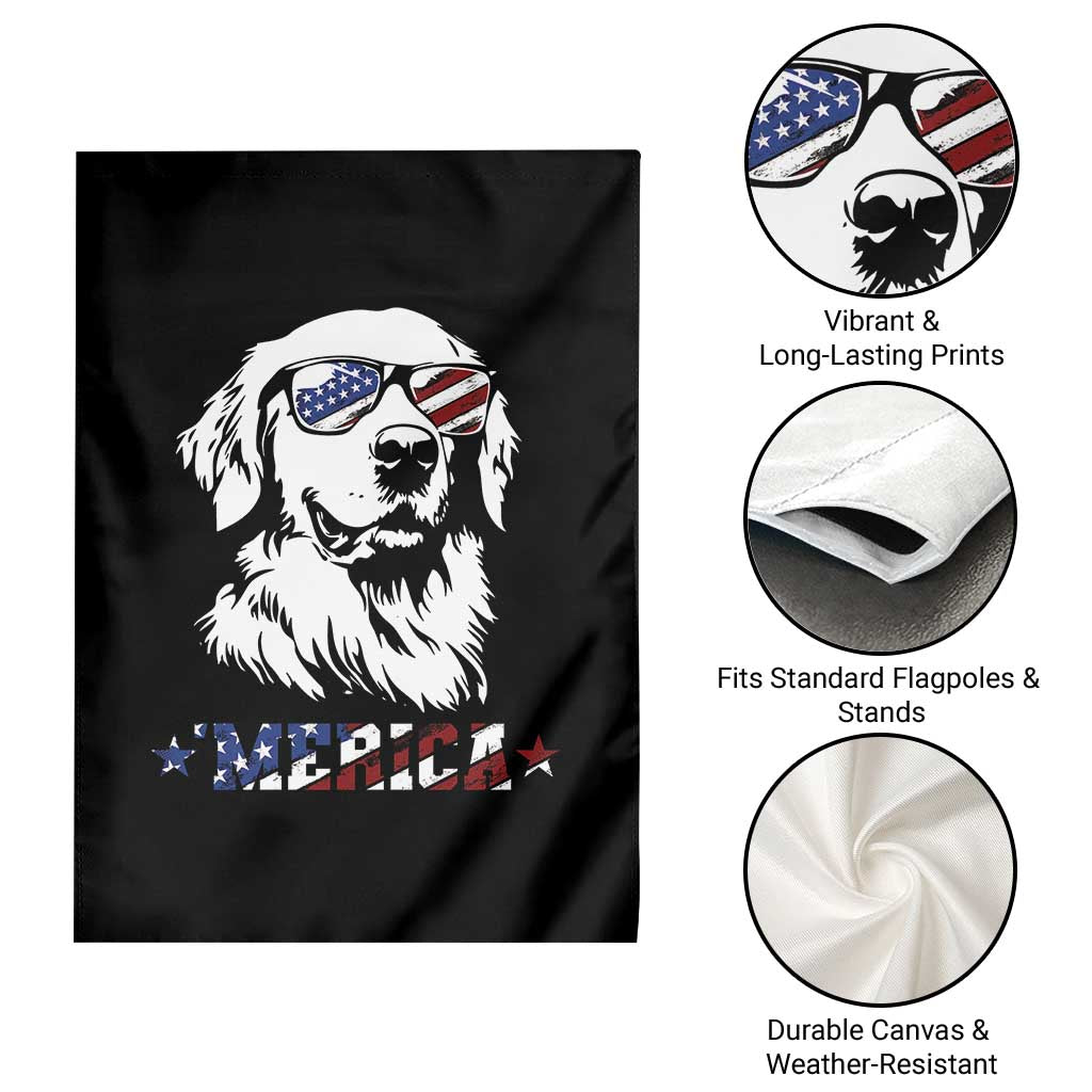 Merica Golden Retriever Garden Flag 4th of July Dog Patriotic Dog Mom - Wonder Print Shop