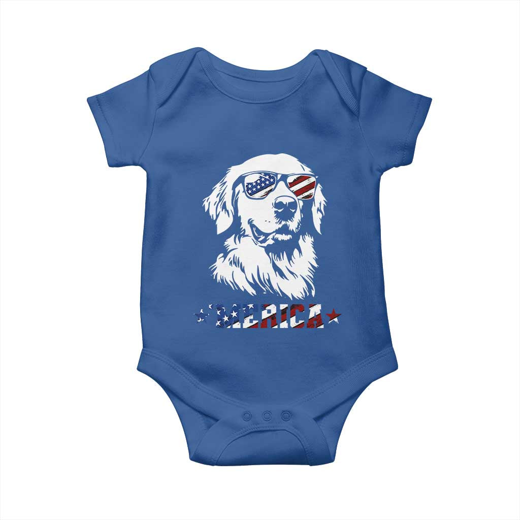 Merica Golden Retriever Baby Onesie 4th of July Dog Patriotic Dog Mom - Wonder Print Shop