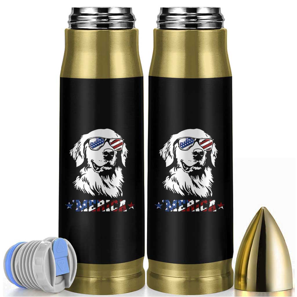 Merica Golden Retriever Bullet Tumbler 4th of July Dog Patriotic Dog Mom - Wonder Print Shop