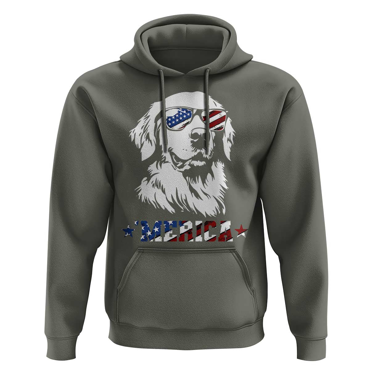 Merica Golden Retriever Hoodie 4th of July Dog Patriotic Dog Mom - Wonder Print Shop