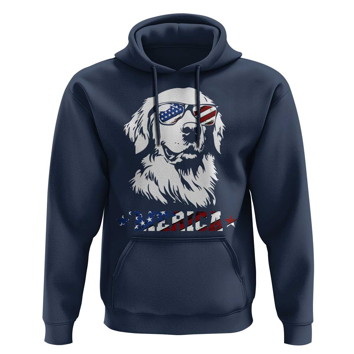 Merica Golden Retriever Hoodie 4th of July Dog Patriotic Dog Mom - Wonder Print Shop