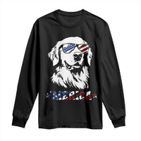 Merica Golden Retriever Long Sleeve Shirt 4th of July Dog Patriotic Dog Mom - Wonder Print Shop