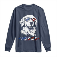 Merica Golden Retriever Long Sleeve Shirt 4th of July Dog Patriotic Dog Mom - Wonder Print Shop