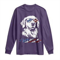 Merica Golden Retriever Long Sleeve Shirt 4th of July Dog Patriotic Dog Mom - Wonder Print Shop