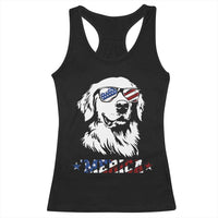 Merica Golden Retriever Racerback Tank Top 4th of July Dog Patriotic Dog Mom - Wonder Print Shop