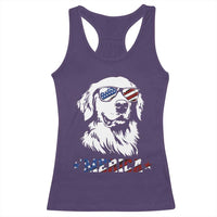 Merica Golden Retriever Racerback Tank Top 4th of July Dog Patriotic Dog Mom - Wonder Print Shop