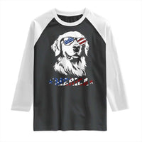 Merica Golden Retriever Raglan Shirt 4th of July Dog Patriotic Dog Mom - Wonder Print Shop