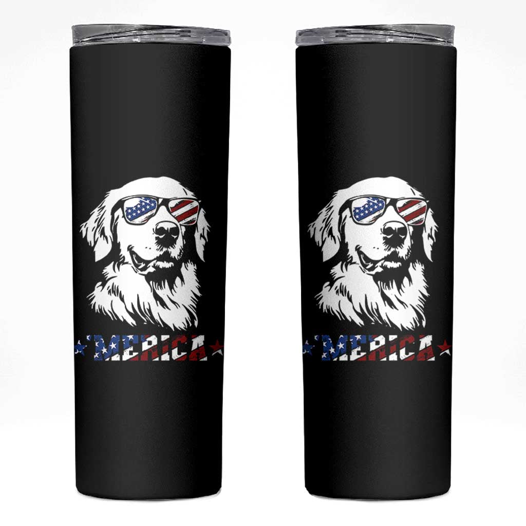 Merica Golden Retriever Skinny Tumbler 4th of July Dog Patriotic Dog Mom - Wonder Print Shop