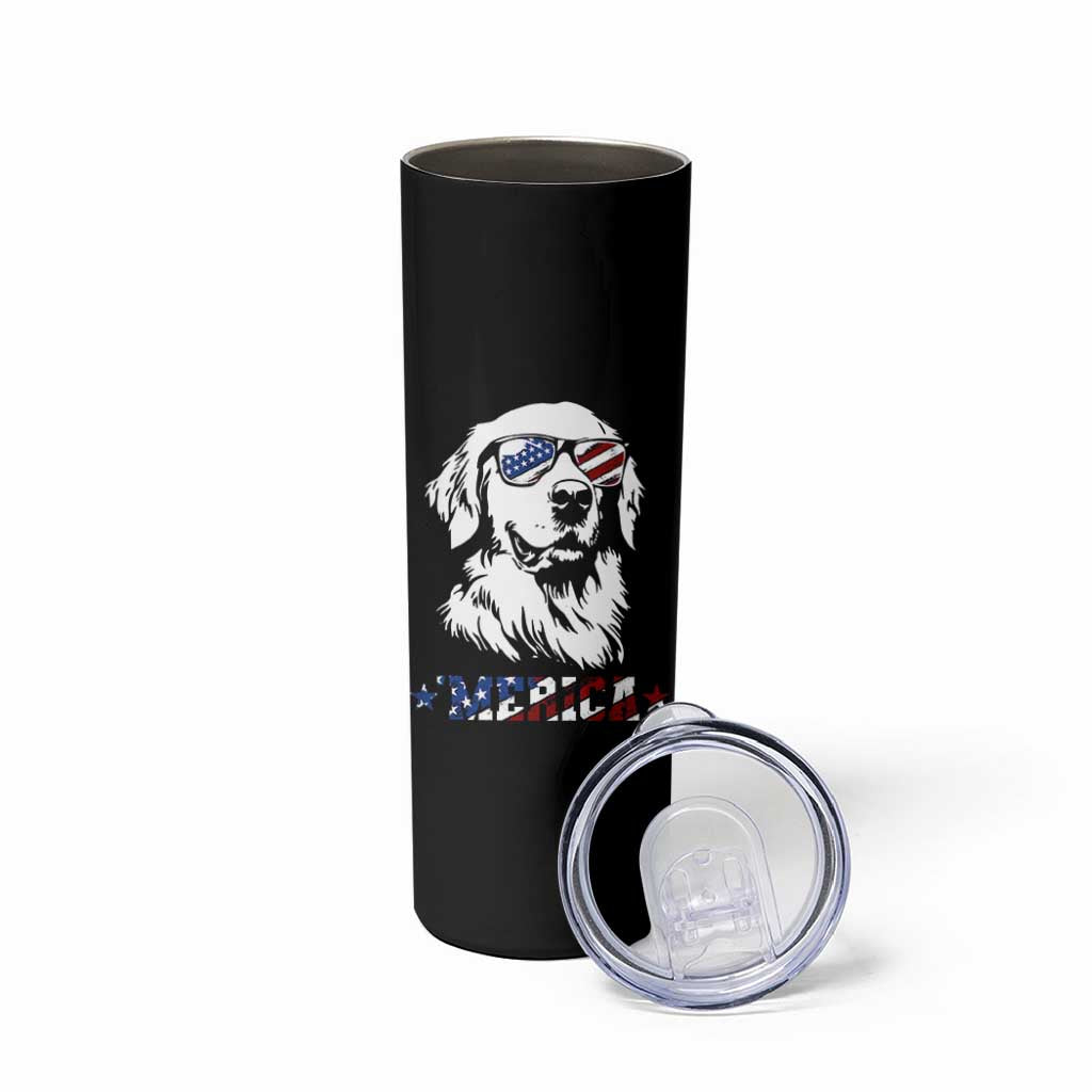 Merica Golden Retriever Skinny Tumbler 4th of July Dog Patriotic Dog Mom - Wonder Print Shop