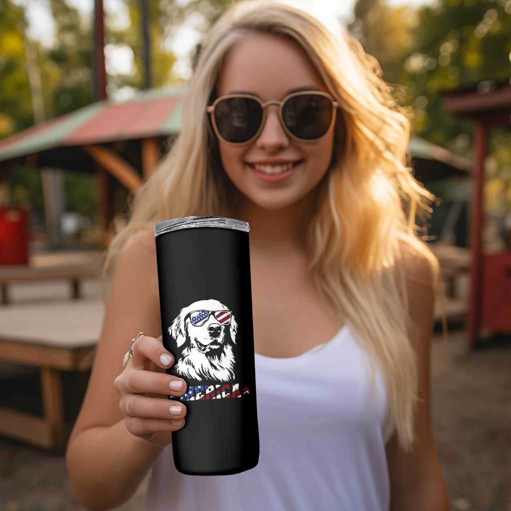 Merica Golden Retriever Skinny Tumbler 4th of July Dog Patriotic Dog Mom - Wonder Print Shop